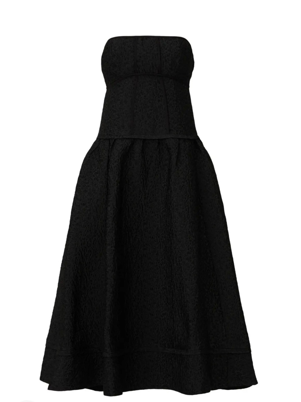 Jonathan Simkhai Black Strapless Textured Midi Dress-Sz 4 - Picture 5 of 10